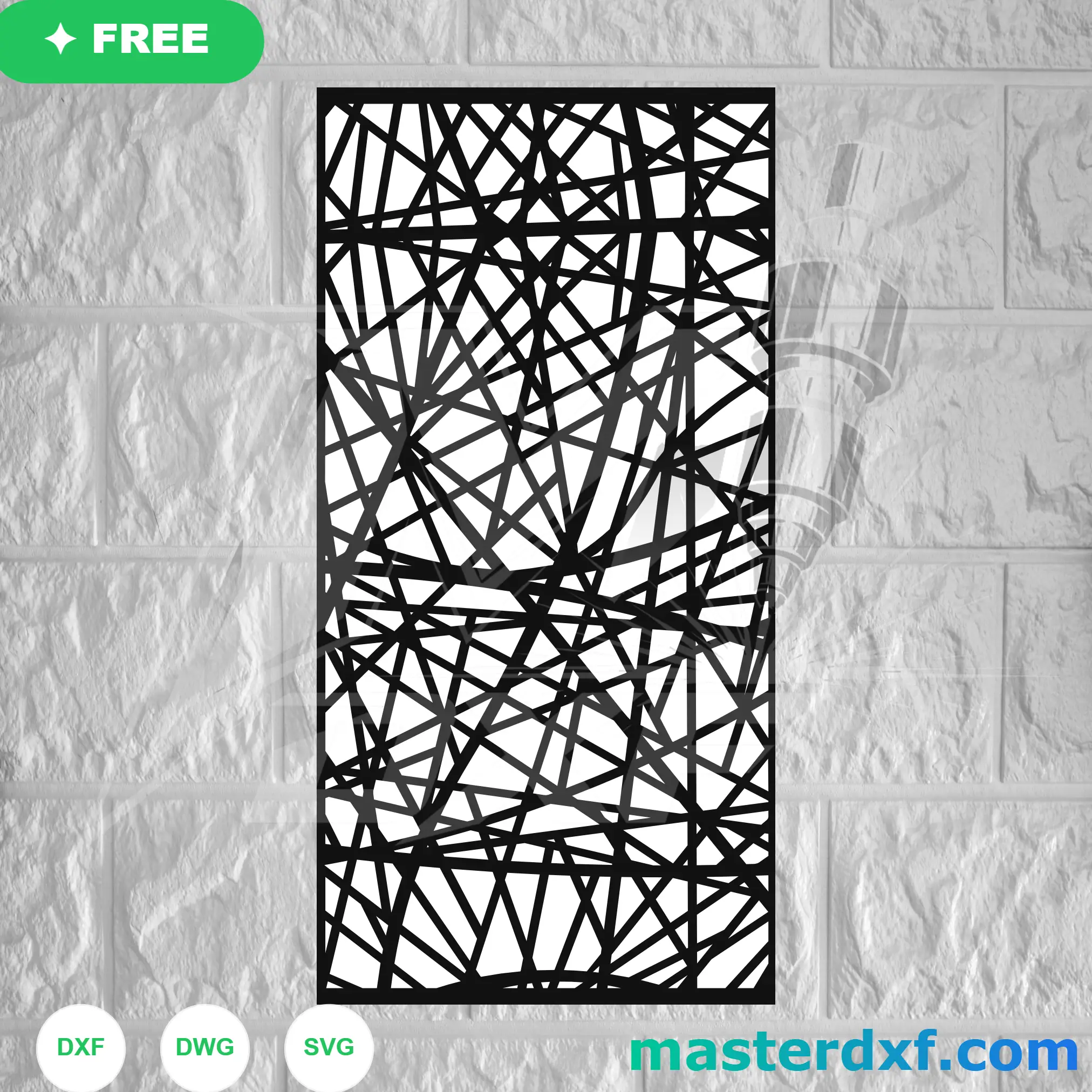 Abstract Stick Web DXF Panel for Raw Industrial Screens DXF File